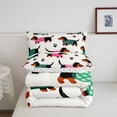 thumbnail image 5 of Homewish Cute Pet Dachshund Queen Comforter Set,Black Dog Paw Print Comforter Sets Queen,White,Polkadot Reversible,3pcs,1 Comforter and 2 Pillowcases, 5 of 7