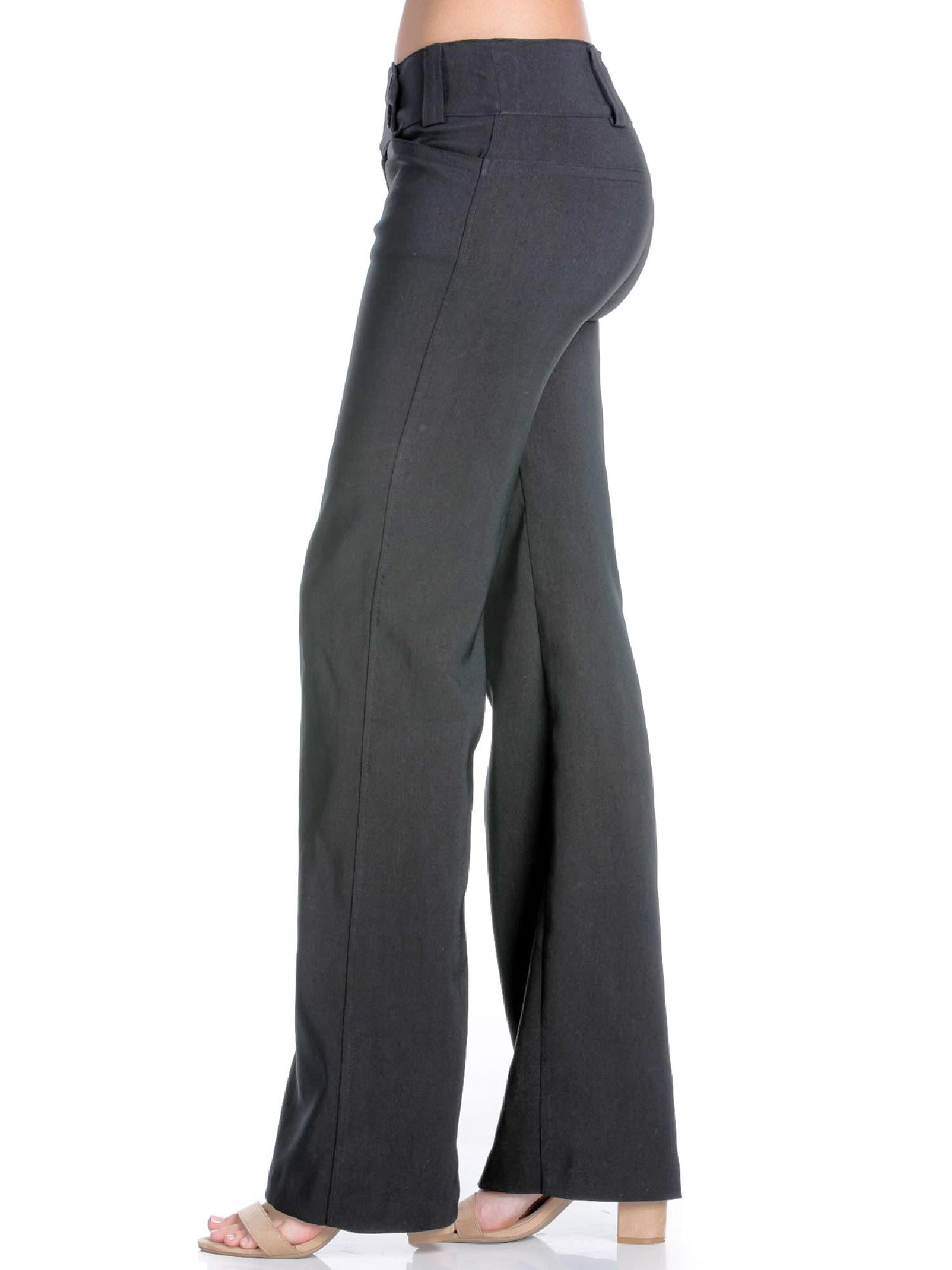 MixMatchy Women's High Waist Slim Boot-Cut Stretch Office Pants Trousers -  Walmart.com