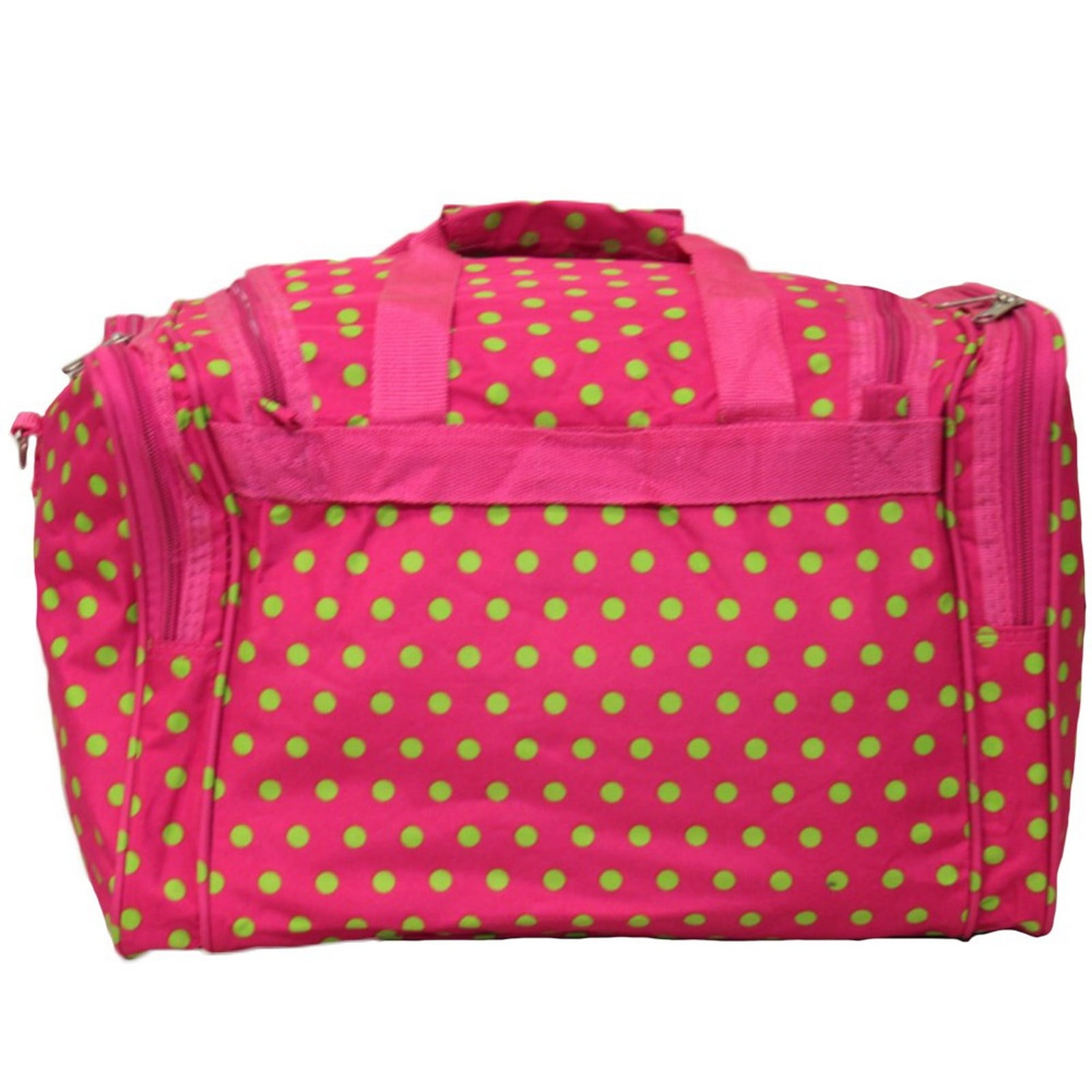 CalBags Fashion Prints 22-Inch Carry-On Duffle Bag with Adjustable Shoulder Strap - Fuchsia Lime Dot