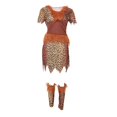 thumbnail image 3 of Traje de Disfraces de Cavernícola con Rodilleras Estampado Mangas Cortas Juego de Pretender para Hombre Mujer Una mujer Baoblaze Traje de traje de cavernícola, 3 of 8