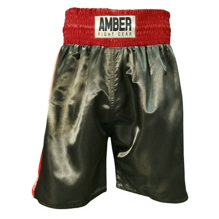 Amber Mens Boxing Shorts MMA Fight Kick Boxing Martial Arts Muay Thai UFC Trunks Black/Red