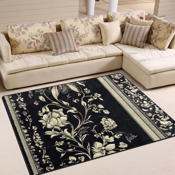 BZSMCE Vintage Area Rugs Fashion Art Flower Pattern Creative Area For Home