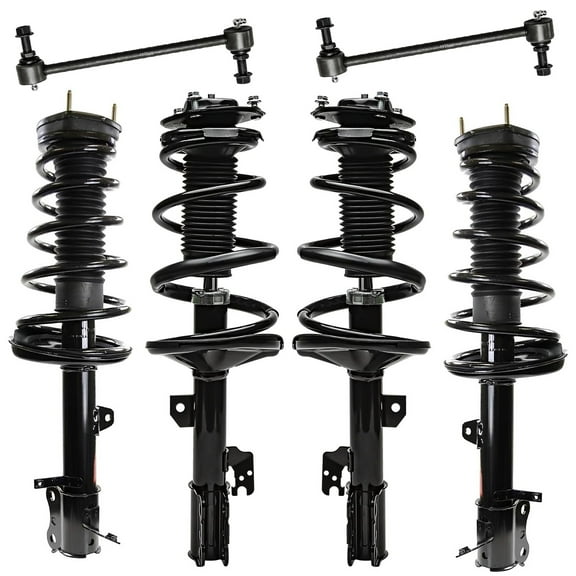 Detroit Axle - AWD Front and Rear Struts w/Coil Spring Sway Bar End Links Kit Replacement for 2001-2003 Toyota Highlander - 6pc Set