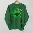 thumbnail image 6 of St. Patrick's Day Sweatshirt for Women Decorative Shamrock Heart Shape Graphic Crewneck Long Sleeve Loose Fit Soft Novelty Festive Holiday Pullover Top, 6 of 7