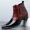 Red, variant on Men's Dress Casual Chelsea Boots - Genuine Leather Western Ankle Boots with Metal-Square Toe & Beaded Zipper for Ballroom Bar Disco & Party