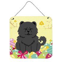 Carolines Treasures BB6143DS66 Easter Eggs Chow Chow Black Wall or Door Hanging Prints