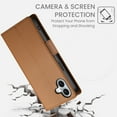 thumbnail image 6 of Dteck Wallet Case for iPhone 16 6.1" 2024, Premium PU Leather Folio Magnetic Closure Card Holder Kickstand Full Protection Phone Case Compatible with iPhone 16,Brown, 6 of 6