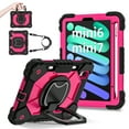 thumbnail image 2 of Dteck with Pencil Holder Case for iPad Air 13 inch 2024,Heavy Duty Silicone Case 360 Degree Rotating Handle Stand Cover with Shoulder Strap for iPad Air 13-in. (M2) ,Black+Rose, 2 of 9