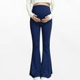 thumbnail image 4 of YHAJDS Maternity Women's Straight Leg Jeans Pregnancy Pants Stretch Over The Belly High Waist Casual Jeans, 4 of 5