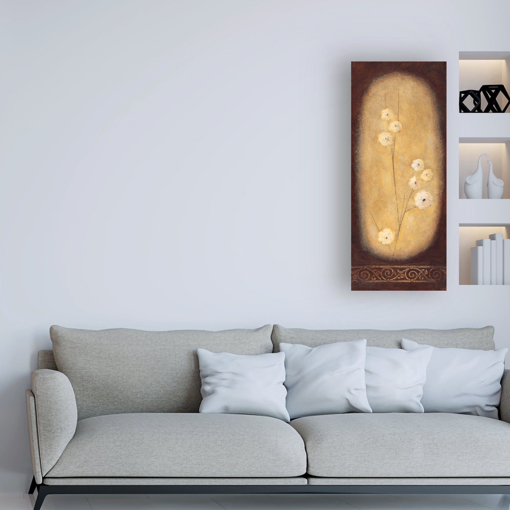 Trademark Fine Art 'Small White Flowers In Circle' Canvas Art by Pablo Esteban
