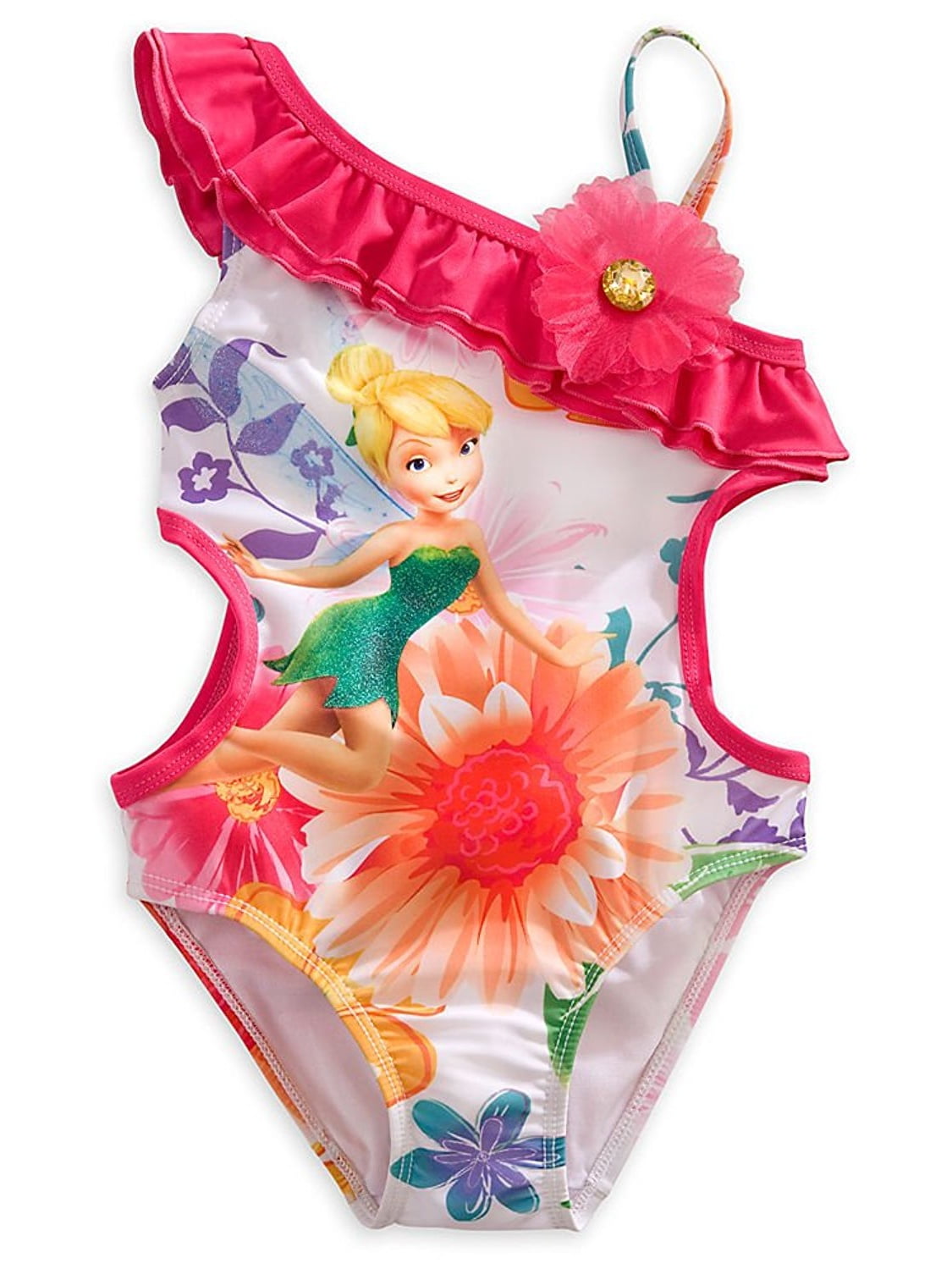 New Princess Fairies TinkerBell Girls/Toddler One Piece Swimsuits Purple 2T-6T 