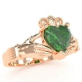 thumbnail image 2 of Claddagh Lab-Created Emerald Ring In Solid 14k Rose Gold, 2 of 6