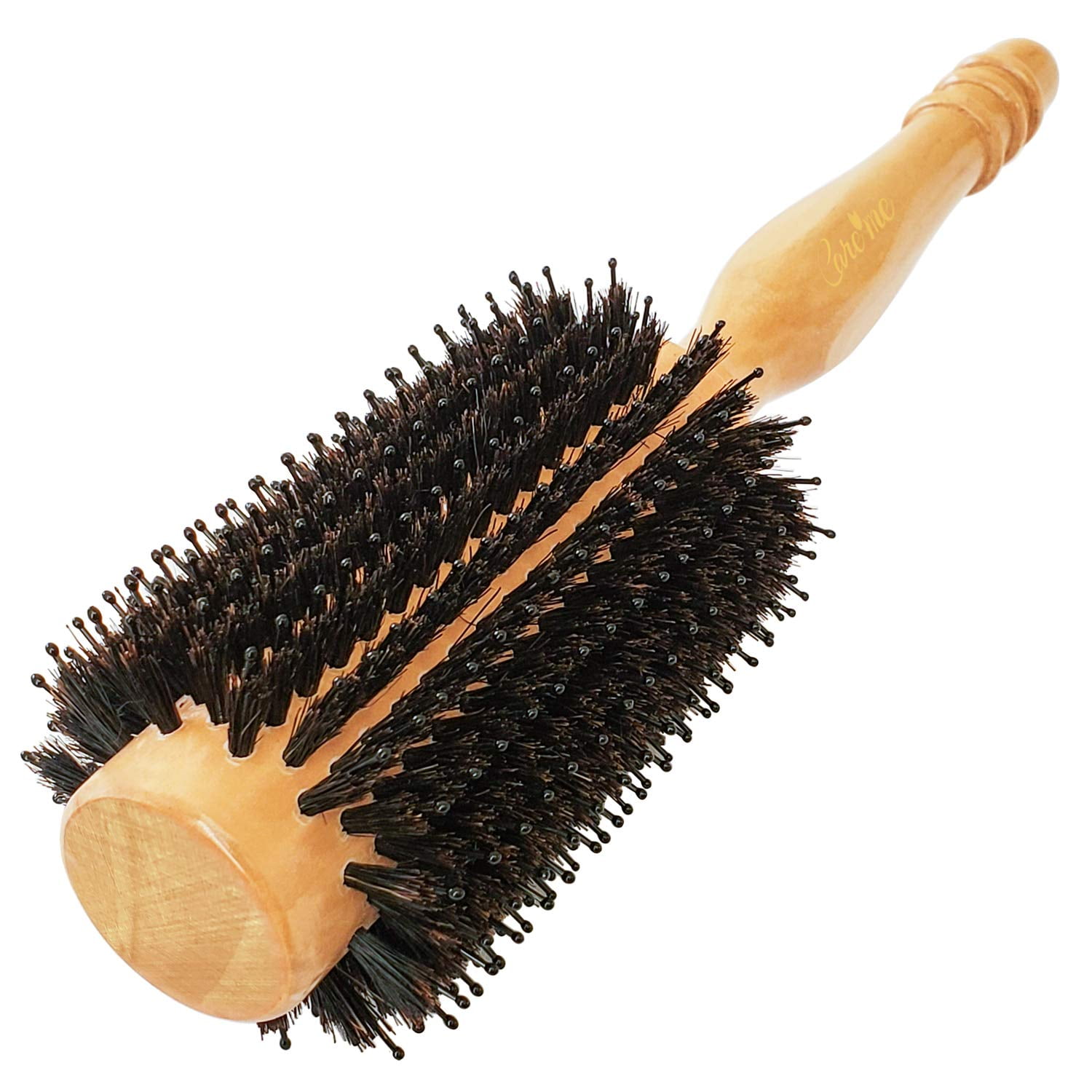 Care Me Wood Round Hairbrush with Pure Boar Bristle 2.4″ with Bristles