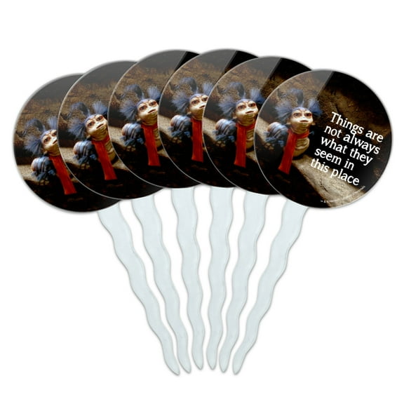 Labyrinth The Worm Quote Thing Are Not Always What They Seem In This Place Cupcake Picks Toppers Decoration Set of 6