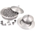 thumbnail image 1 of Mayur Export Stainless Steel Communion Ware Holy Wine Serving Tray With A Lid & A Stacking Bread Plate With A Lid + 40 Cups - (Matte), 1 of 5