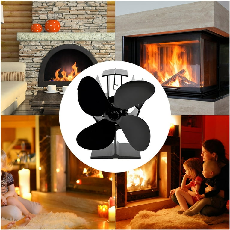 Sunifier Wood Stove Fan Heat Powered, Non Electric Fireplace Fan with Stove Top Thermal Fan Thermometer