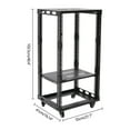 thumbnail image 4 of 18U 4 Post Open Frame Server Rack,18.5" Data Rack Shelf Network Rack Adjustable Depth 0-31.5in, Free Standing Rolling Network/Computer Equipment Data Rack, 4 of 16