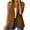 Coffee, variant on Womens Notch Lapel Single Button Sleeveless Blazer Vest, Mid Length Straight Cut Side Hand Pockets Tailored Fit Coffee S