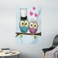 thumbnail image 1 of Wedding Decorations Tapestry, Two Cartoon Style Cute Funny Owls Husband Wife Bride and Groom, Wall Hanging for Bedroom Living Room Dorm Decor, 40W X 60L Inches, Purple Blue Pink, by Ambesonne, 1 of 2