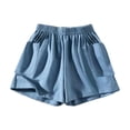 thumbnail image 3 of Asxite Plus Size Womens Pajamas Pants Elastic Waist Solid Pocket Casual Short Sleepwear, 3 of 5