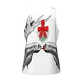 thumbnail image 5 of Easygdp Moose Kissing Under Mistletoe Men's Tank Top, Sleeveless Muscle T Shirts, Breathable, Quick-Dry, Loose for Gym, Running, Fitness - Medium, 5 of 9