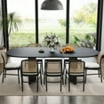thumbnail image 4 of Brix 79"x33.5" Soild Wood Dining Table Oval Kitchen Table, Black, 4 of 7