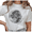White-1, variant on UNISHE Women's Grayscale Full Moon Copy Moon Joy Minimal Celestial Graphic Short Sleeve T-shirt Relaxed Fit