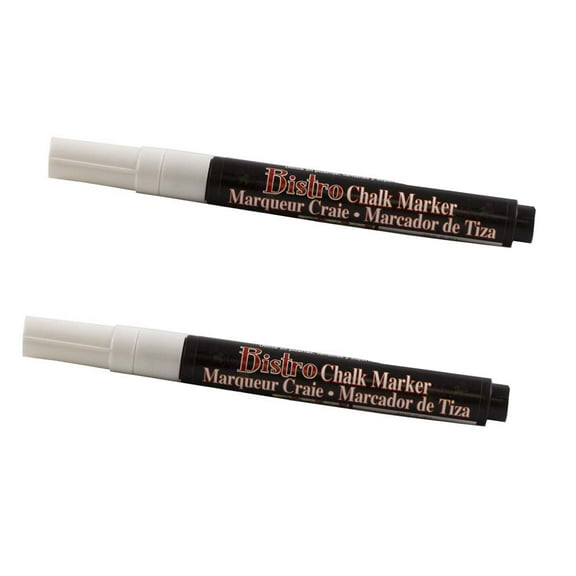 Marvy Uchida Fine Point Chalk Markers, White, 2/Pack