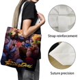 thumbnail image 3 of Street Fighter Game Bolso de tela con estampado de lienzo para mujer, bolsa de compras reutilizable y estética, con cremallera interior, regalo para mujer,40*45cm., 3 of 6