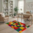 thumbnail image 2 of ODIKA Whimsical Checkered Maximalist Contemporary Funky Plush Hippie Stain Resistant Low Profile for Dorm Room, Small Living Apartment, 2 of 7