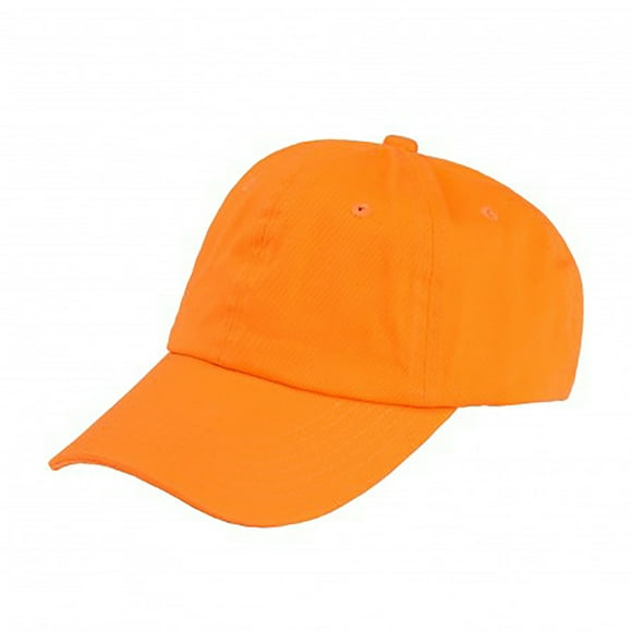 Pack of 2 Cotton Dad Hat Adjustable Cap (Orange)