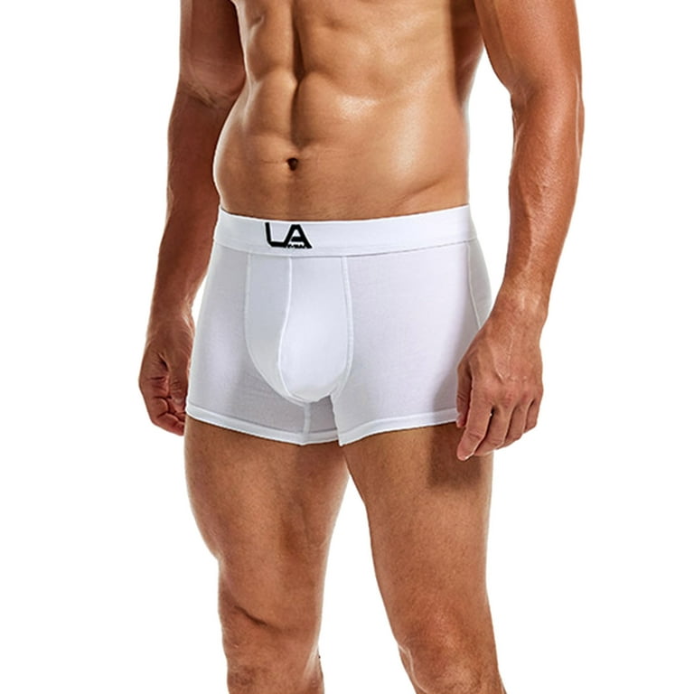 Gubotare Captain Underpants Men's Pure Silk Briefs String Panties Soft Pouch  Smooth Healthy Basic Bikini Breathable Underwear,White XL 