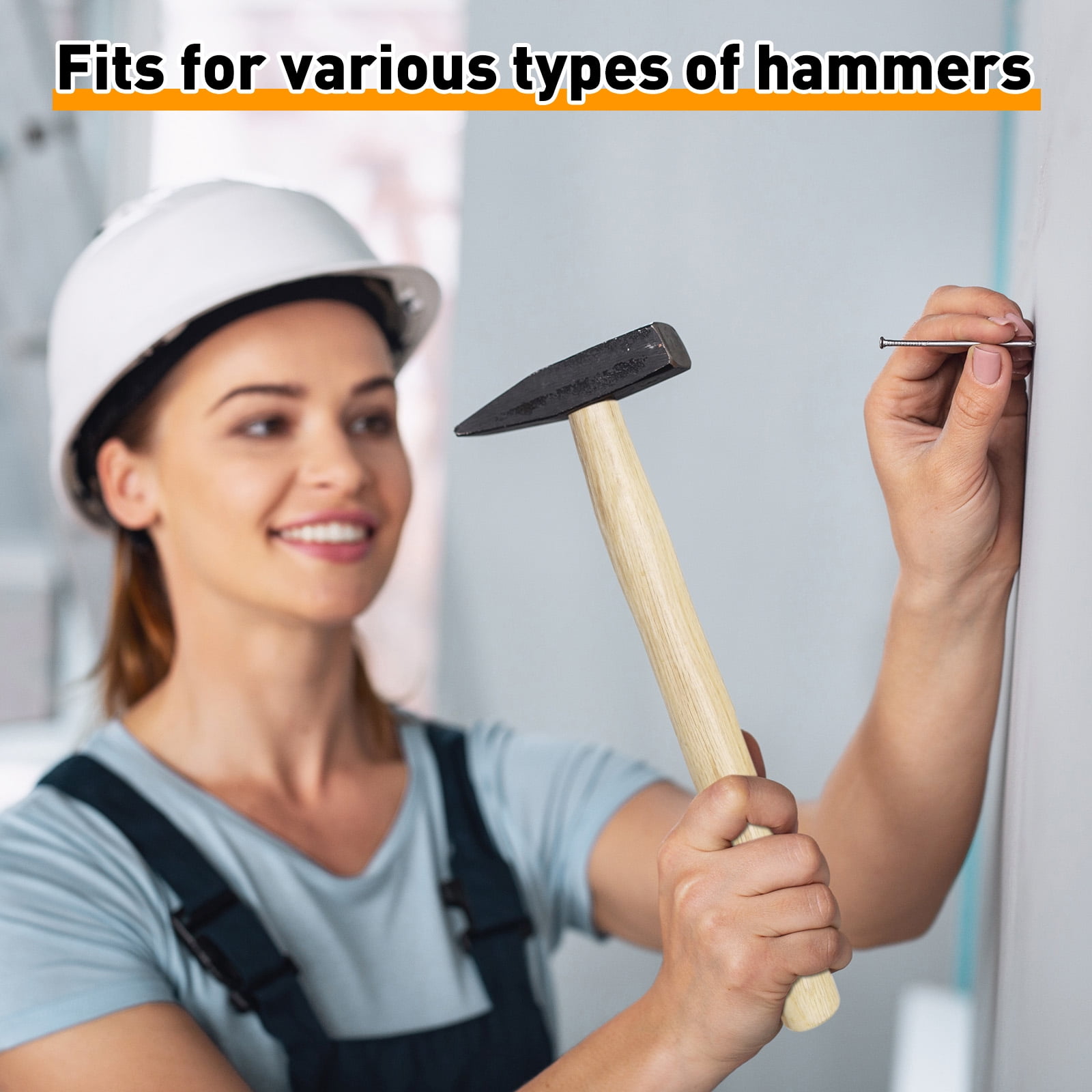 Uxcell 3pcs Wood Sledge Hammer Handle 11.6" Hammer Wooden Replacement Handles with Round Wedges for 1lb Round Octagonal Head Decking Framing Carpentry Construction DIY Sledge Axe Tool