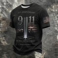 thumbnail image 4 of Xneal 911 25th Anniversary T-Shirt Casual Never Forget 911 Short Sleeve Print Multicolor Shirts for Men Size 2XL, 4 of 6