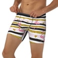 thumbnail image 2 of Rocae Gold Glittering Hearts and Flamingos for Stretch Moisture-Wicking Underwear,Men's Underwear Boxer Briefs Large, 2 of 9