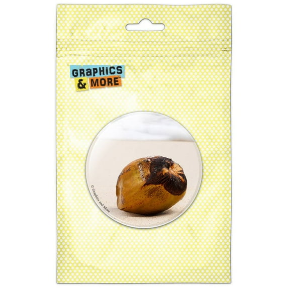 Coconut on Beach Tropical Deserted Island Pinback Button Pin Badge