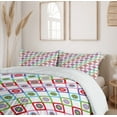thumbnail image 6 of Ambesonne Floral Duvet Cover Sets, Squares with Flowers, 2-Queen, Multicolor, 6 of 7