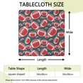 thumbnail image 2 of Green Red Footballs Pattern Square Fitted Tablecloth with Elastic Edge,Square Table Cover,Washable Elastic Table Cover for Home Kitchen Party Decor 34"x34", 2 of 6