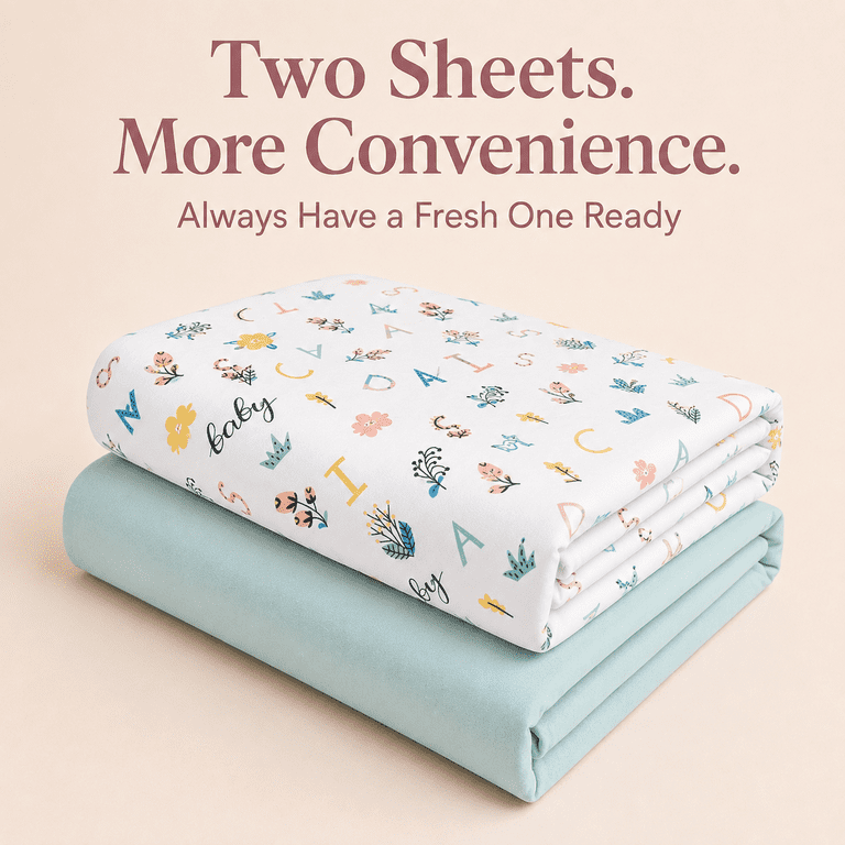 Bublo Baby Mini Crib Sheets, 2-Pack, 100% Organic Cotton photo 4