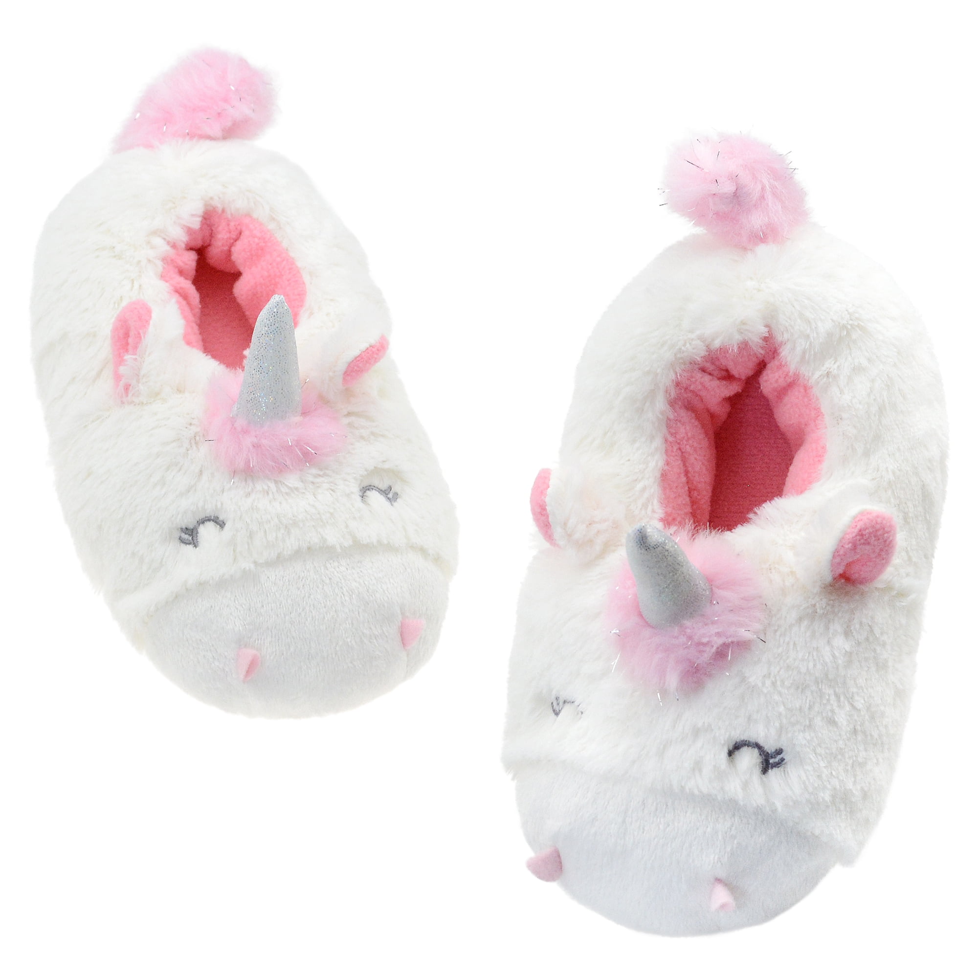 Boys Girls Cute Cartoon Animal Deer Unicorn Slippers Fuzzy Fur Lined Winter Warm House Slippers Non-Slip Indoor Outdoor Shoes for Toddler/Little Kids 