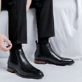 thumbnail image 2 of Botas Chelsea para hombre, botines de estilo italiano, zapatos de cuero suave, nuevas botas altas, zapatos de vestir formales, zapatos de oficina informales de negocios, 2 of 5