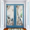 thumbnail image 2 of Teal Tulip Door Curtains for Door Window, French Sidelight Front Back Door Curtains With Tieback, Vintage Spring Floral Summer Botanical Brown Kitchen Rod Pocket Drapes Panel, 54"x72", 2 of 6