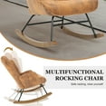 Rocking Chair Nursery, Upholstered Glider Rocker with High Backrest