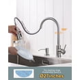 thumbnail image 3 of TRAHOO-Kitchen Faucet with Soap Dispenser, Stainless Steel Kitchen Sink Faucet, Pull Down Kitchen Faucet Brushed Nickel Utility Sink Faucet Single Handle High Arc Kitchen Tap for Sink, RV, Laundry, B, 3 of 4
