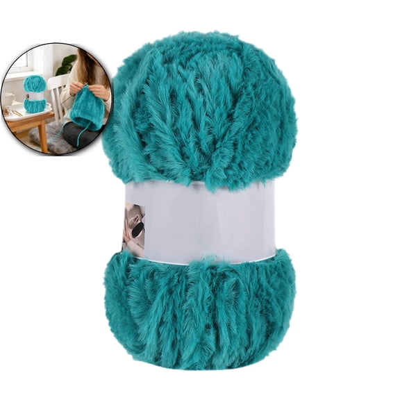 Yarn (197ft) – Soft Thick Plush Chenille Yarn for Knitting & Crochet – Synthetic Fur Yarn for Blankets, Hats, Scarves & DIY Crafts