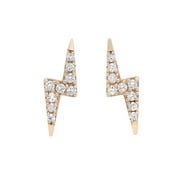 Rachel Koen 0.10Cttw Round Cut Diamond Lightning Stud Earrings 14K Yellow Gold