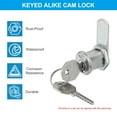 thumbnail image 3 of Cabinet Cam Lock Keyed Alike 20mm Cylinder Chrome Drawer Locks, 3 of 7