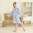 thumbnail image 2 of FORMRS Niños Bathrobe Unisex Hooded Robe Soft Plush Pajamas Sleepwear, Size 2-3T, Playful Daisy, 2 of 7