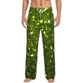 thumbnail image 2 of Lsque Green Glitter Sparkle Print Men's Pajama Pants, Lounge Pant - Comfortable Home Wear,Elastic Waistband, Stylish Design-X-Large, 2 of 9