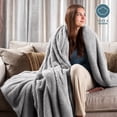 thumbnail image 4 of Bare Home Faux Shearling Blanket - Dual Layer - Fluffy & Soft - Lightweight - Full/Queen, Light Gray, 4 of 7